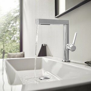 Смеситель для раковины Hansgrohe Finoris с донным клапаном Push-Open, хром (76063000)