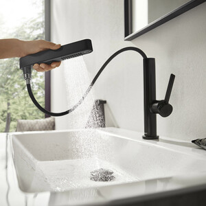 Смеситель для раковины Hansgrohe Finoris с донным клапаном Push-Open, хром (76063000)