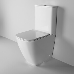 Унитаз-компакт безободковый Grossman Style для инвалидов, с тонким сиденьем-микролифт (GR-4472S)