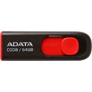 Флеш Диск A-DATA 64Gb Classic AC008 AC008-64G-RKD USB2.0 красный/черный