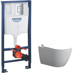 Комплект унитаза Damixa Apollo с инсталляцией Grohe, сиденье микролифт (DX22C1700SC, 38772001)