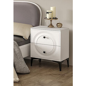 Тумба прикроватная Моби Валенсия 13.291 Белый PE шагрень, белая шагрень ПВХ