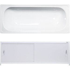 Ванна стальная ВИЗ Antika 170x70 с экраном Emmy Бланка и ножками, белая орхидея