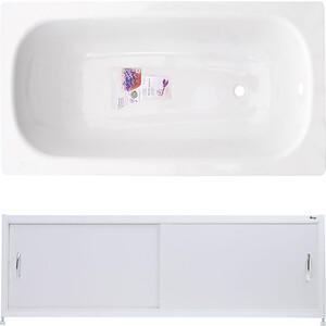 Ванна стальная ВИЗ Donna Vanna 120x70 с экраном Emmy Бланка и ножками, белая орхидея