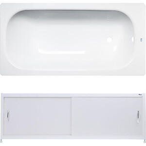 Ванна стальная ВИЗ Donna Vanna 140x70 с экраном Emmy Бланка и ножками, белая орхидея