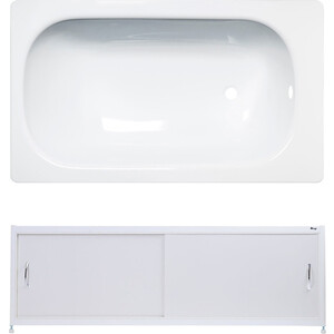 Ванна стальная ВИЗ Reimar 120х70 с экраном Emmy Бланка и ножками, белая орхидея