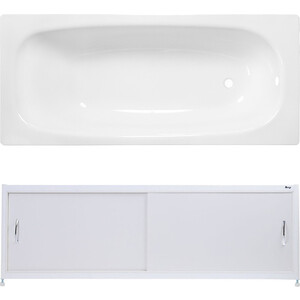 Ванна стальная ВИЗ Reimar 150x70 с экраном Emmy Бланка и ножками, белая орхидея