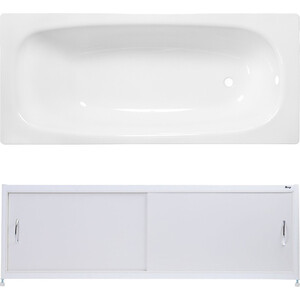 Ванна стальная ВИЗ Reimar 160x70 с экраном Emmy Бланка и ножками, белая орхидея