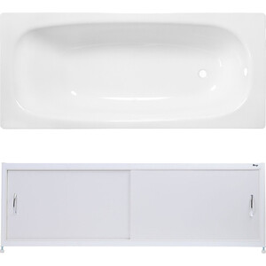 Ванна стальная ВИЗ Reimar 170x70 с экраном Emmy Бланка и ножками, белая орхидея