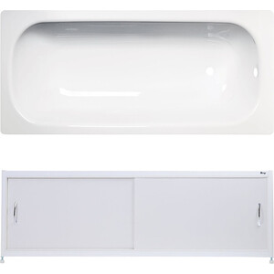 Ванна стальная ВИЗ Tevro 160х70 с экраном Emmy Бланка и ножками, белый лотос