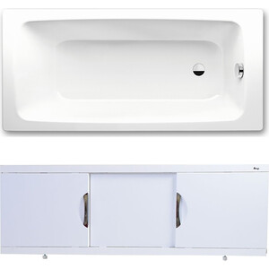 Ванна стальная Kaldewei Cayono 748 Easy-Clean 160x70 с экраном Emmy Валенсия и ножками