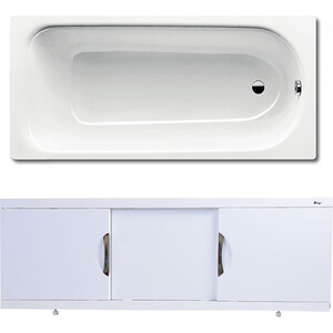 Ванна стальная Kaldewei Eurowa 312-1 170x70 с экраном Emmy Валенсия и ножками