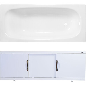 Ванна стальная ВИЗ Reimar 170x70 с экраном Emmy Валенсия и ножками, белая орхидея