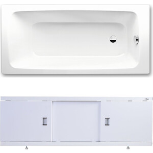 Ванна стальная Kaldewei Cayono 750 Easy-Clean 170x75 с экраном Emmy Виктория и ножками