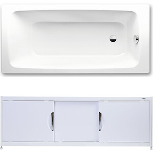 Ванна стальная Kaldewei Cayono 748 160x70 с экраном Emmy Малибу и ножками