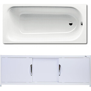 Ванна стальная Kaldewei Eurowa 312-1 170x70 с экраном Emmy Малибу и ножками