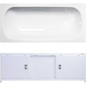 Ванна стальная ВИЗ Tevro 160х70 с экраном Emmy Монро и ножками, белый лотос