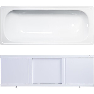 Ванна стальная ВИЗ Antika 170x70 с экраном Emmy Элис и ножками, белая орхидея