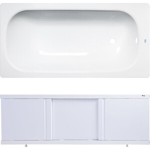 Ванна стальная ВИЗ Donna Vanna 140x70 с экраном Emmy Элис и ножками, белая орхидея