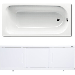 Ванна стальная Kaldewei Eurowa 312-1 170x70 с экраном Emmy Соната и ножками