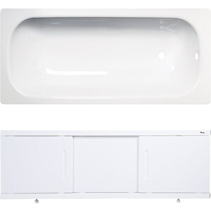 Ванна стальная ВИЗ Tevro 160х70 с экраном Emmy Соната и ножками, белый лотос