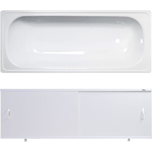 Ванна стальная ВИЗ Antika 150x70 с экраном Emmy Эко и ножками, белая орхидея