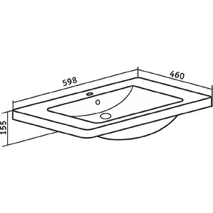 Раковина мебельная Runo Solo Grande Omega 60х46 (4620750025731)