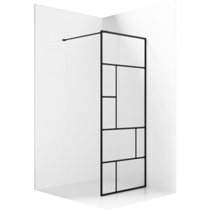 Душевая перегородка Ambassador Walk-in 100х200 с рисунком, черная (15031213)