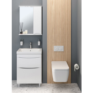 Тумба с раковиной Runo Афина 60х46 напольная, белая (00-00001169, S-UM-MOD60/1)