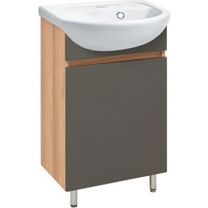 Тумба с раковиной Runo Лада 40 напольная, дуб серый/графит (00-00001195, WB.FN/Mango/40-C/WHT.G/S1)