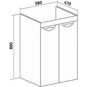 Тумба под раковину Runo Лира 60х48 белая (УТ000003443)