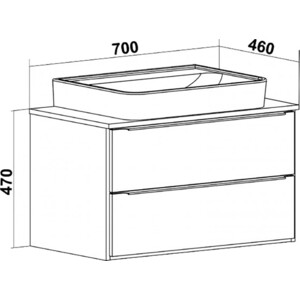 Тумба под раковину Runo Мальта 70х46 дуб черный (00-00001097)