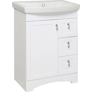 Тумба с раковиной Runo Мерида 61х42 белая (00-00000823, S-UM-CAR60/1-w)