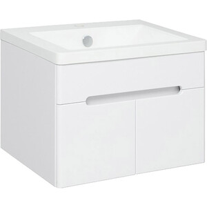Тумба с раковиной Runo Парма 59х46 2 двери, подвесная, белая (00-00001037, 4620750025731)