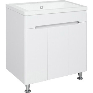 Тумба под раковину Runo Парма 73х45 3 двери, напольная, белая (00-00001040)