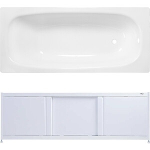 Ванна стальная ВИЗ Reimar 150x70 с экраном Emmy Бриз и ножками, белая орхидея