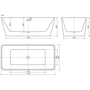 Акриловая ванна Sancos Dama 170х80 отдельностоящая (FB05)