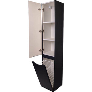 Пенал Style line Бергамо L 30х170 Люкс Plus с корзиной, черный (СС-00002328)