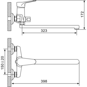 Смеситель для ванны Gappo G2236 универсальный, хром (6959477692000)