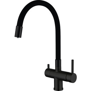 Смеситель для кухни Gappo G4398-36 с подключением фильтра, черный (6959477656125)