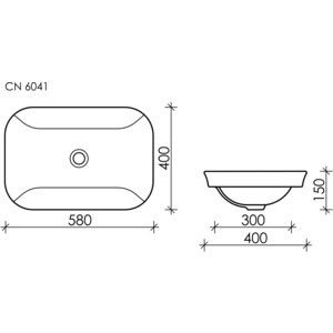 Раковина встраиваемая Ceramicanova Element 58х40 (CN6041)