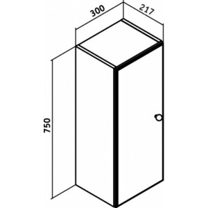Шкаф подвесной Runo Кредо 30 серый бетон/белый (00-00001190)