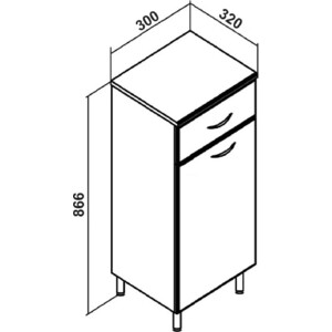 Комод Runo Эконом 30 с корзиной для белья, белый (00000000112)