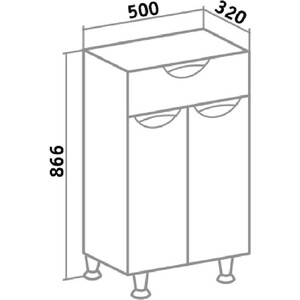 Комод Runo Барселона 50 белый (УТ000002342)