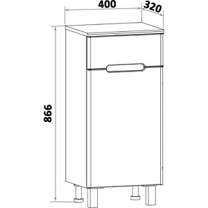 Комод Runo Парма 40 правый, белый (00-00001049)