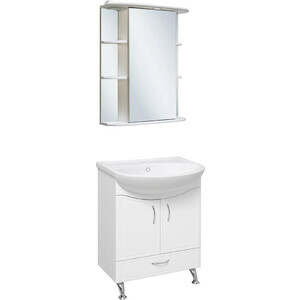 Зеркальный шкаф Runo Гиро 55х75 правый, белый (00000000020)