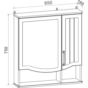 Зеркальный шкаф Runo Марсель 65х75 мята (00-00001219)