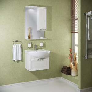 Зеркальный шкаф Runo Монро 53х80 правый, белый (00-00000459)