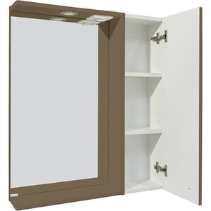 Зеркальный шкаф Runo Римини 75х75 правый, бежевый (00-00001280)