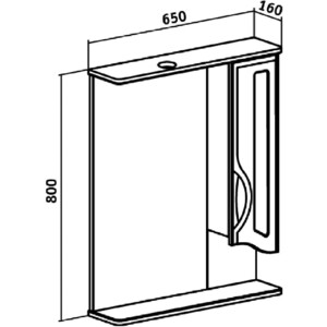 Зеркальный шкаф Runo Толедо 65х80 правый, белый (00000001040)